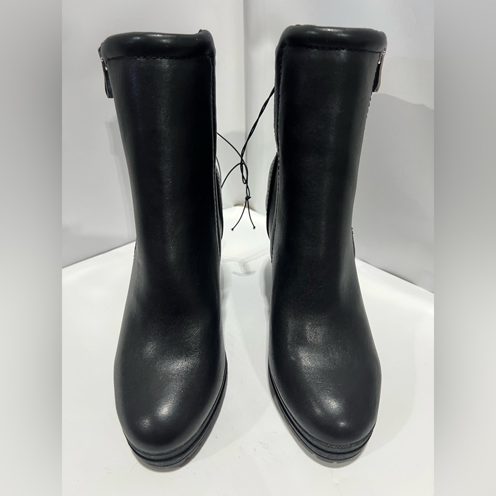 DKNY Shoes | Leather High-Heel Black Boots